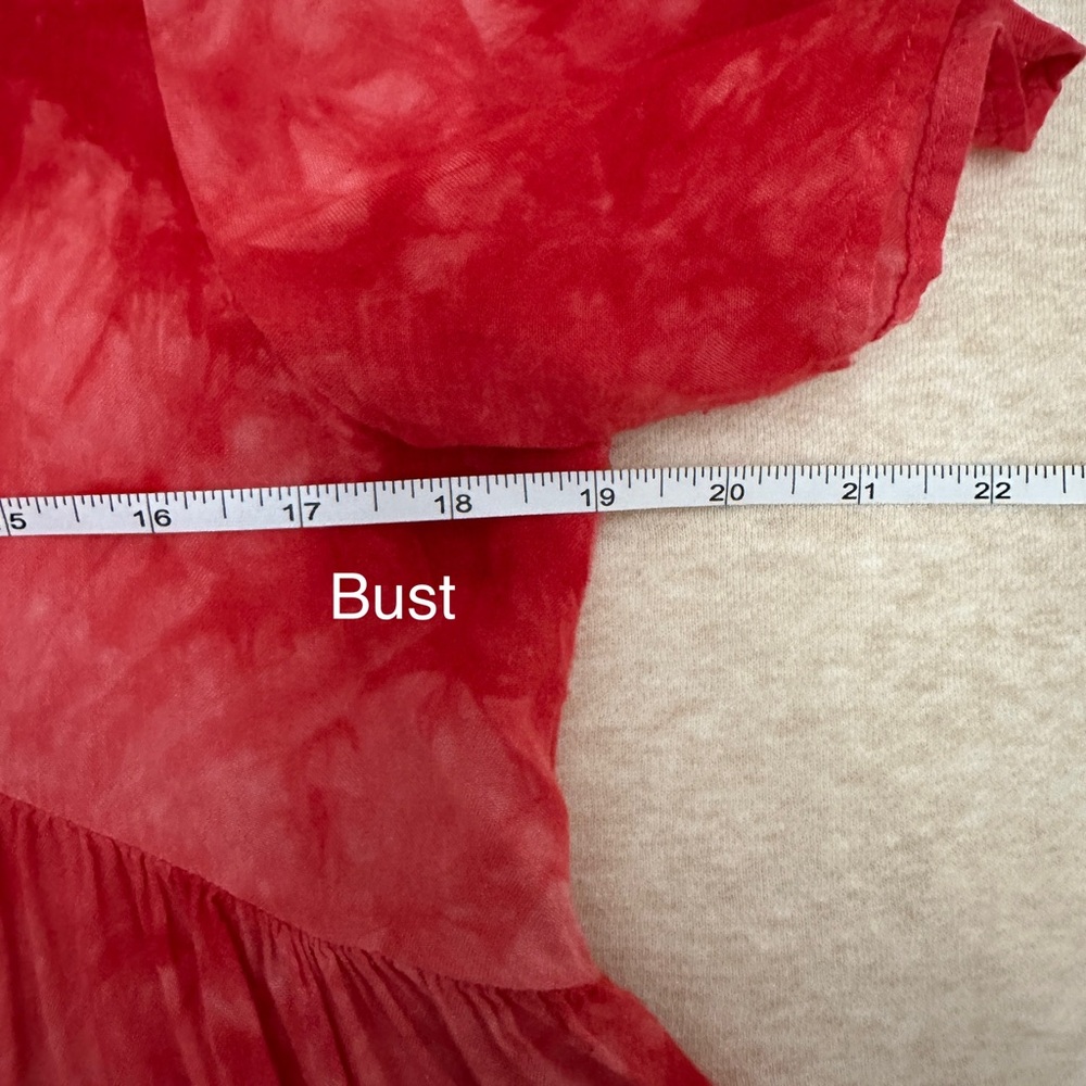 Anthropologie Women’s Easel Red Tie-Dye V-Neck Dress Size S - Picture 7 of 10